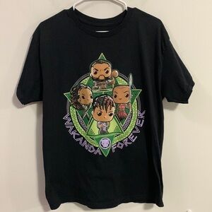 Wakanda Forever Black Panther POP Tees, Size Large see measurements